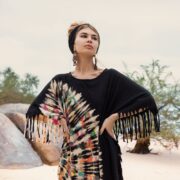Handmade Tie-Dye Fringe Tunic: Plus Size Boho Cotton Kaftan - Arlo - Image 8