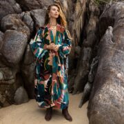 Luxury Velvet Kimono Robe: Handmade Boho Duster Jacket - Mai