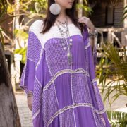 Handmade Crochet Cotton Maxi Kaftan: Boho Resort Dress - Zora - Image 6