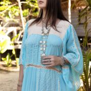 Handmade Crochet Cotton Maxi Dress: Boho Kaftan Caftan Abaya - Zora - Image 6