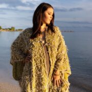 Handmade Crochet Embroidered Cotton Kimono Duster: Boho Resort Wear - Isa