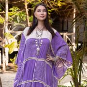 Handmade Crochet Cotton Maxi Kaftan: Boho Resort Dress - Zora - Image 5