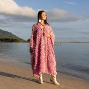 Handmade Crochet Embroidered Cotton Kimono Duster: Boho Resort Wear - Isa