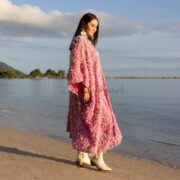 Handmade Crochet Embroidered Cotton Kimono Duster: Boho Resort Wear - Isa - Image 4