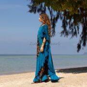 Hand Tie Dye Maxi Kaftan Dress: Jersey Cotton Boho Festival Gown - Ema - Image 2