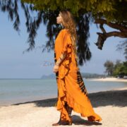 Hand Tie Dye Maxi Kaftan Dress: Jersey Cotton Boho Festival Style - Ema - Image 2