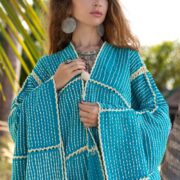 Handmade Crochet Embroidered Kimono Duster: Festival Beach Cover-Up - Isa - Image 6