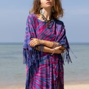 Handmade Tie-Dye Cotton Poncho Dress: Boho Festival Tunic - Arlo - Image 4