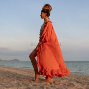 Boho Ruffled Cotton Duster Kimono: Festival Beach Cover-Up (One Size) - Yasmin - Image 2