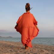 Boho Ruffled Cotton Duster Kimono: Festival Beach Cover-Up (One Size) - Yasmin - Image 3