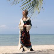 Hand Tie-Dye Kimono Duster: Plus Size Boho Cotton Cardigan - Yuma