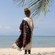 Hand Tie-Dye Kimono Duster: Plus Size Boho Cotton Cardigan - Yuma - Image 3