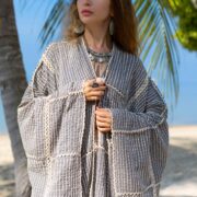 Handmade Crochet Embroidered Cotton Kimono Duster: Festival Resort Wear - Isa - Image 6