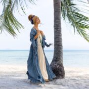 Handcrafted Cotton Maxi Kimono: Ruffled Boho Coverup, Plus Size - Kara - Image 2