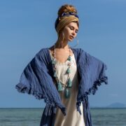 Handcrafted Cotton Kimono: Ruffled Boho Coverup, Plus Size Inclusive - Kara - Image 4