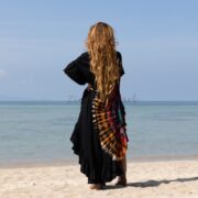 Hand Tie Dye Maxi Kaftan Dress: Boho Festival Jersey Cotton - Ema - Image 3