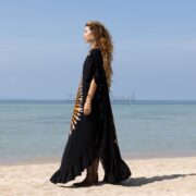 Hand Tie Dye Maxi Kaftan Dress: Boho Festival Jersey Cotton - Ema - Image 2