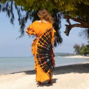 Hand Tie Dye Maxi Kaftan Dress: Jersey Cotton Boho Festival Style - Ema - Image 3