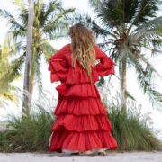Boho Ruffled Raw Cotton Kimono: Handcrafted Bali Duster - Image 3