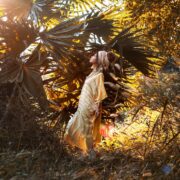 Handmade Cotton Kaftan Maxi Dress: Embroidered Crochet Tunic - Oceano - Image 7