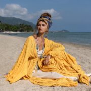 Handcrafted Cotton Kimono Duster: Ruffled Boho Coverup, Plus Size - Kara - Image 5