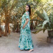 Handmade Tie-Dye Cotton Maxi Dress: Boho Resort Wear - Bailey - Image 2