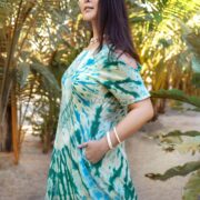 Handmade Tie-Dye Cotton Maxi Dress: Boho Resort Wear - Bailey - Image 4