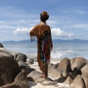 Handmade Tiedye Fringe Poncho: Boho Festival Cotton Kaftan - Arlo - Image 3