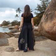 Tie-Dye Palazzo Pants: Boho Festival Wide Leg Cotton Trousers - Kaori - Image 3