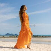 Off-Shoulder Boho Wedding Dress: Tiered Cotton Maxi Dress - Lucia - Image 2