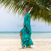 Ruffled Viscose Kaftan Dress: Boho Beach Abaya Maxi Dress - Wild Heart - Image 2