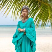 Ruffled Viscose Kaftan Dress: Boho Beach Abaya Maxi Dress - Wild Heart - Image 4