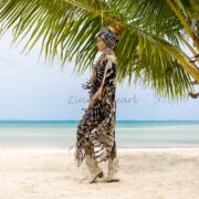 Boho Tie-Dye Fringe Tunic Dress: Plus Size Kaftan Beach Cover-Up - Arlo - Image 2