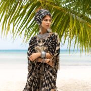 Boho Tie-Dye Fringe Tunic Dress: Plus Size Kaftan Beach Cover-Up - Arlo - Image 4