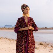 Misty Enchantment Long Velvet Kimono Duster Coat - One Plus Size Luxury for Special Events - Image 4