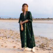 Misty Enchantment Long Velvet Kimono Duster Coat - One Plus Size Luxury for Special Events