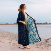 Misty Enchantment Long Velvet Kimono Duster Coat - One Plus Size Luxury for Special Events - Image 2