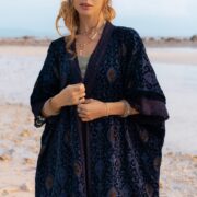 Misty Enchantment Long Velvet Kimono Duster Coat - One Plus Size Luxury for Special Events - Image 4