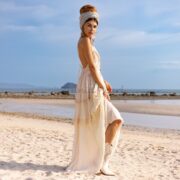 Ruffled Bohemian Wedding Gown: Raw Cotton Maxi Dress - Valentina - Image 8