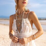 Ruffled Bohemian Wedding Gown: Raw Cotton Maxi Dress - Valentina - Image 10