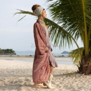 Boho Silk Blend Kimono: Helene Multi-Mixed Print, Detachable Waistband - Image 2