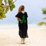 Hand Embroidered Cotton Kaftan Dress: Crochet Tunic Top, Beach Cover-Up - Ciana - Image 3
