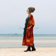 Catori Handcrafted Plus Size Cotton Patchwork Kimono - A Maxi Duster of Bohemian Elegance - Image 2