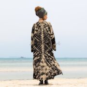 Hand Tie-Dye Kimono Duster: Boho Festival Jersey Cotton Coverup - Yuma - Image 3
