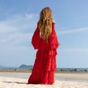 Off-Shoulder Boho Wedding Dress: Tiered Cotton Maxi Dress - Lucia - Image 3