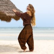 Spiritu Bliss – Handmade Cotton Boho Harem Pants | Unisex Patchwork Festival Clothing, Plus Size Inclusive Loungewear | Gift for Him or Her - Image 2