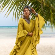 Ruffled Viscose Kaftan Dress: Boho Beach Abaya Maxi Dress - Wild Heart - Image 4
