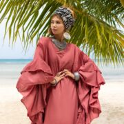 Ruffled Viscose Kaftan Dress: Boho Beach Abaya, Plus Size - Wild Heart - Image 4