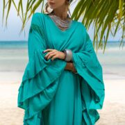 Ruffled Viscose Kaftan Dress: Boho Beach Abaya Maxi Dress - Wild Heart - Image 5