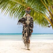 Boho Tie-Dye Fringe Tunic Dress: Plus Size Kaftan Beach Cover-Up - Arlo - Image 3